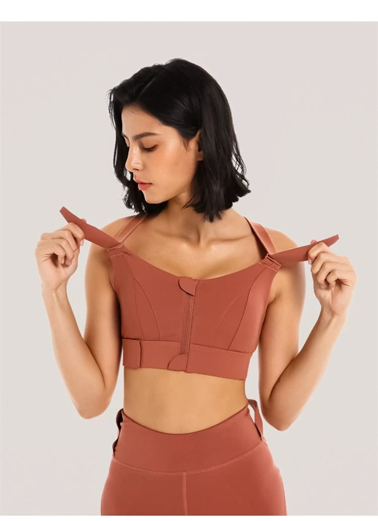 LADIES FRONT ZIP ACTIVE BRA