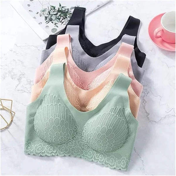 pack of-3 New Arrivals Thai Latex Bra Women One Piece Wire Free Seamless Underwear Comfortable Sports Bras