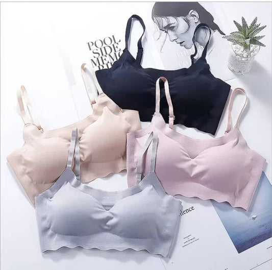 Seamless Bras for Woman Wireless Underwear Ice Silk Removable Padded Bralette Breathable Comfortable One Piece Brassier