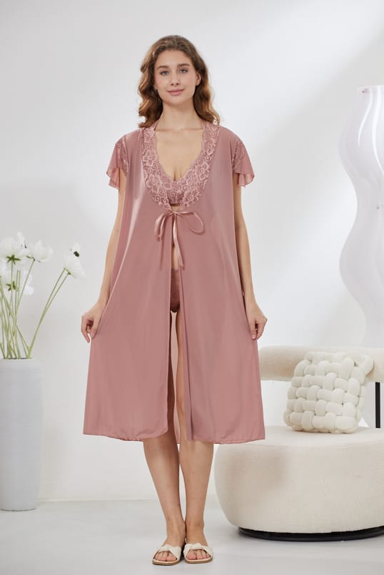 6-Piece Pure Silk Nightwear Set - Marvella Pink