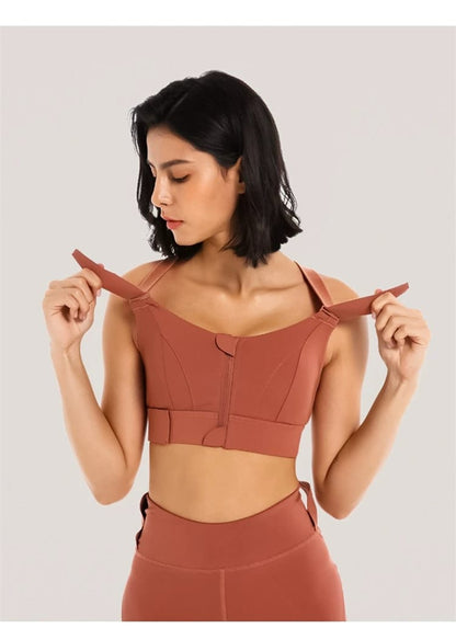 LADIES FRONT ZIP ACTIVE BRA