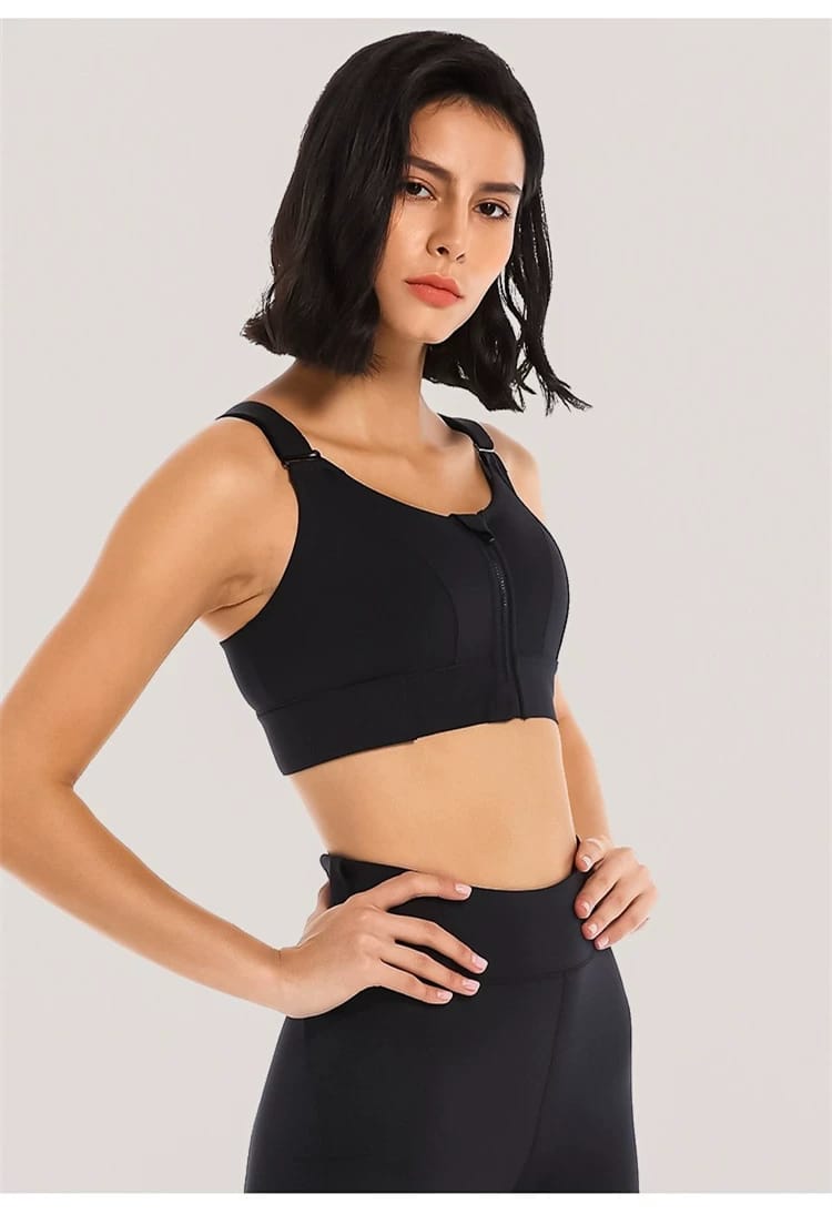 LADIES FRONT ZIP ACTIVE BRA