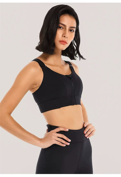 LADIES FRONT ZIP ACTIVE BRA