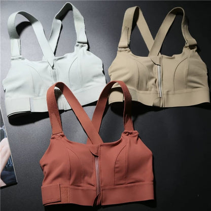 LADIES FRONT ZIP ACTIVE BRA