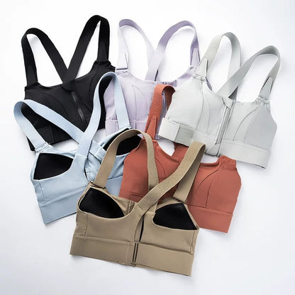 LADIES FRONT ZIP ACTIVE BRA